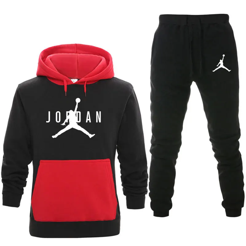 

MJARTORIA 2020 New Mens Hoodies Suit Fleece Warm Tracksuit Men Sweatshirt Suit Hoodies+Sweat pants Jogging Hooded