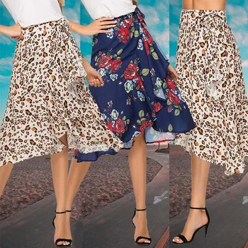 

Skirts 2020 Women Streetwear Boho Bodycon Leopard Print High Waist Skirts Womens Midi Leopard Skirt Punk Streetwear Korean Style