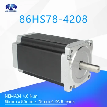 

Nema 34 Stepper Motor 1.8 deg 8-lead 4.6 N.m 4.2 A 78 mm Length for DIY 3D Printer CNC Robot