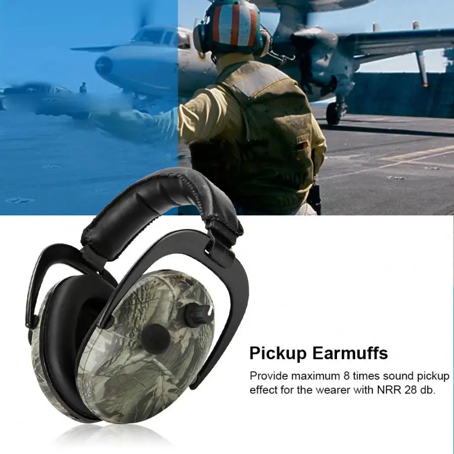 Electronic Tactic Shooting Ear Protection Earmuffs Anti-noise Ear Protector NRR 28db Hearing Protector Headphones Soundproof
