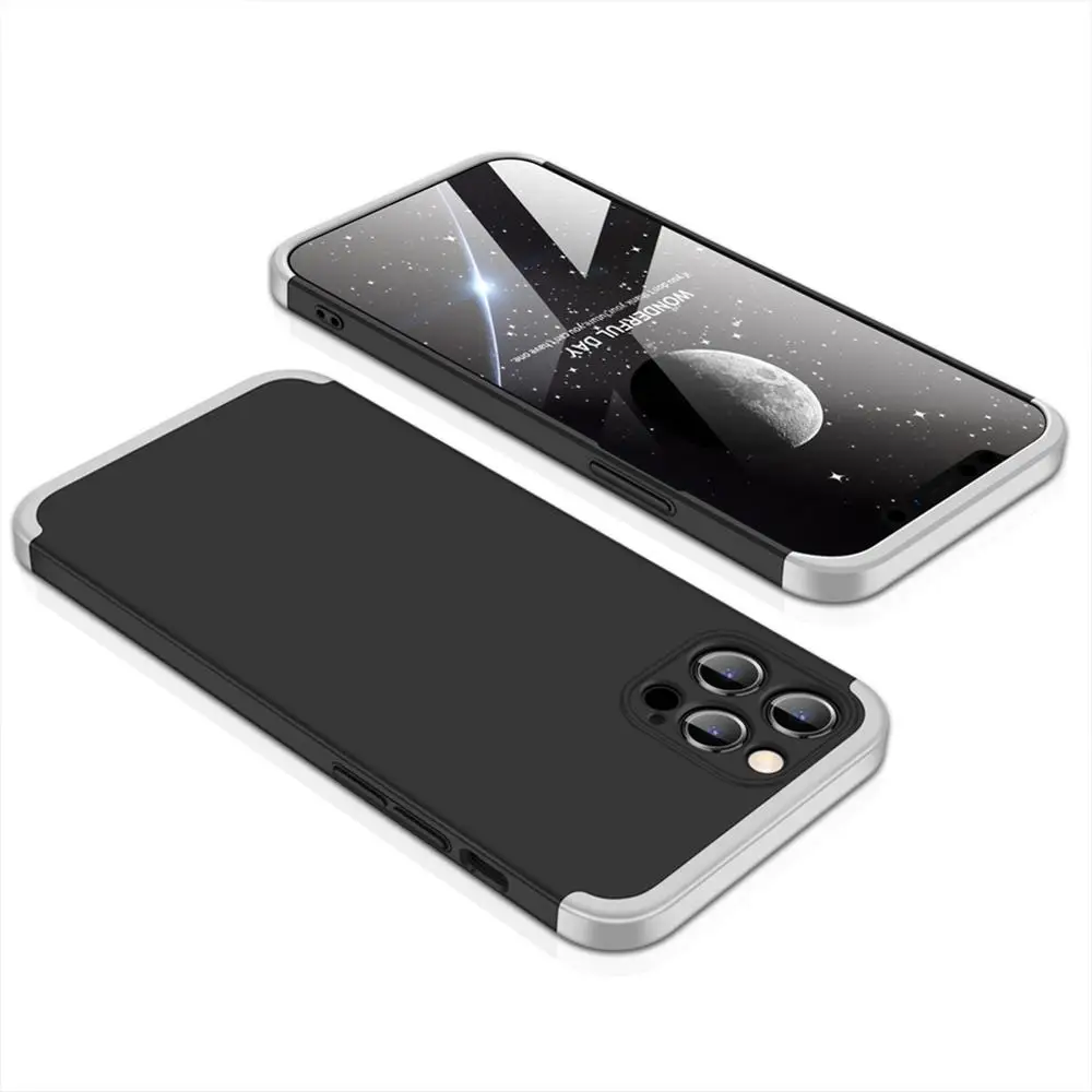 

360 Full Protection Hard PC Case For iphone 12 Pro Max Cover shockproof case For iphone 12 Pro Phone case + Phone glass Film