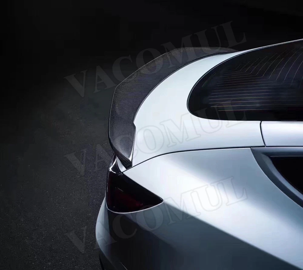 Задний спойлер из углеродного волокна для Tesla, модель 3, спойлер- в, стильная накладка багажника, наклейка для автомобиля