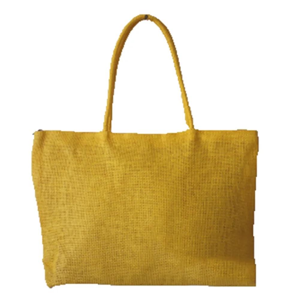 2021 New Fashion Women Handbag Simple Candy Color Large Straw Beach Bag Women Casual Shoulder Bag 
