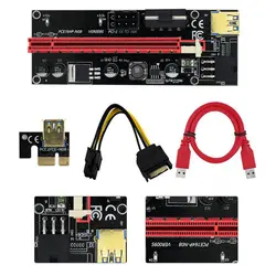 Ver009 – adaptateur de carte Sata, Usb 3.0 Pci e Riser Ver 009s Express 1x 4x 8x 16x, 15 broches à 6 broches 