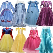 Нарядное карнавальное платье на Хэллоуин, костюм Рапунцель, Золушки, Анны, костюм для тематической вечеринки, Хэллоуин, день рождения, платье для девочек, детское платье принцессы
