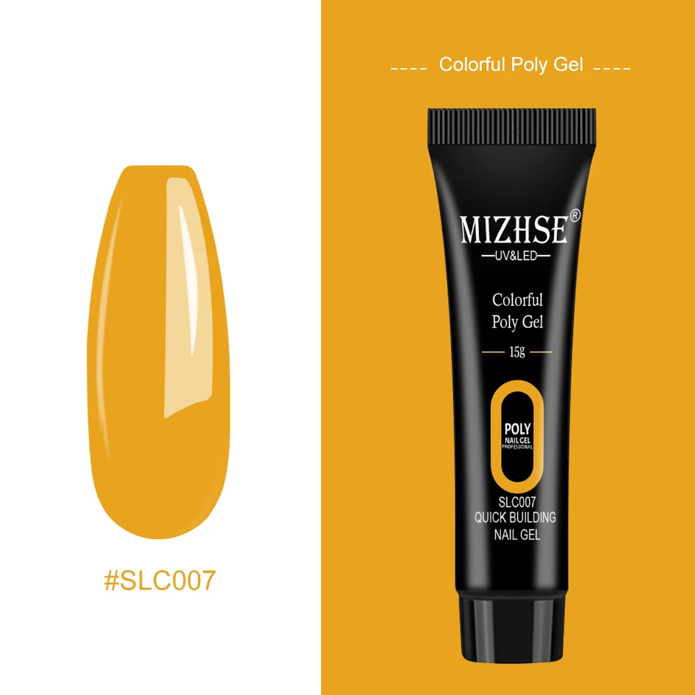 SLC007-15G MIZHSE набор полигеля для наращивания ногтей с наконечниками двойная форма Qiuck сухой полигель замачиваемый УФ-гель для дизайна ногтей Гель-лак - Цвет: SLC007-15G