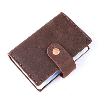 Dark brown Кожаный дизайнерский Ретро тренд унисекс, держатель для карт, простой мужской чехол для кредитных карт, повседневный женский держатель для карт, кошелек, Новинка - Цвет: Dark brown