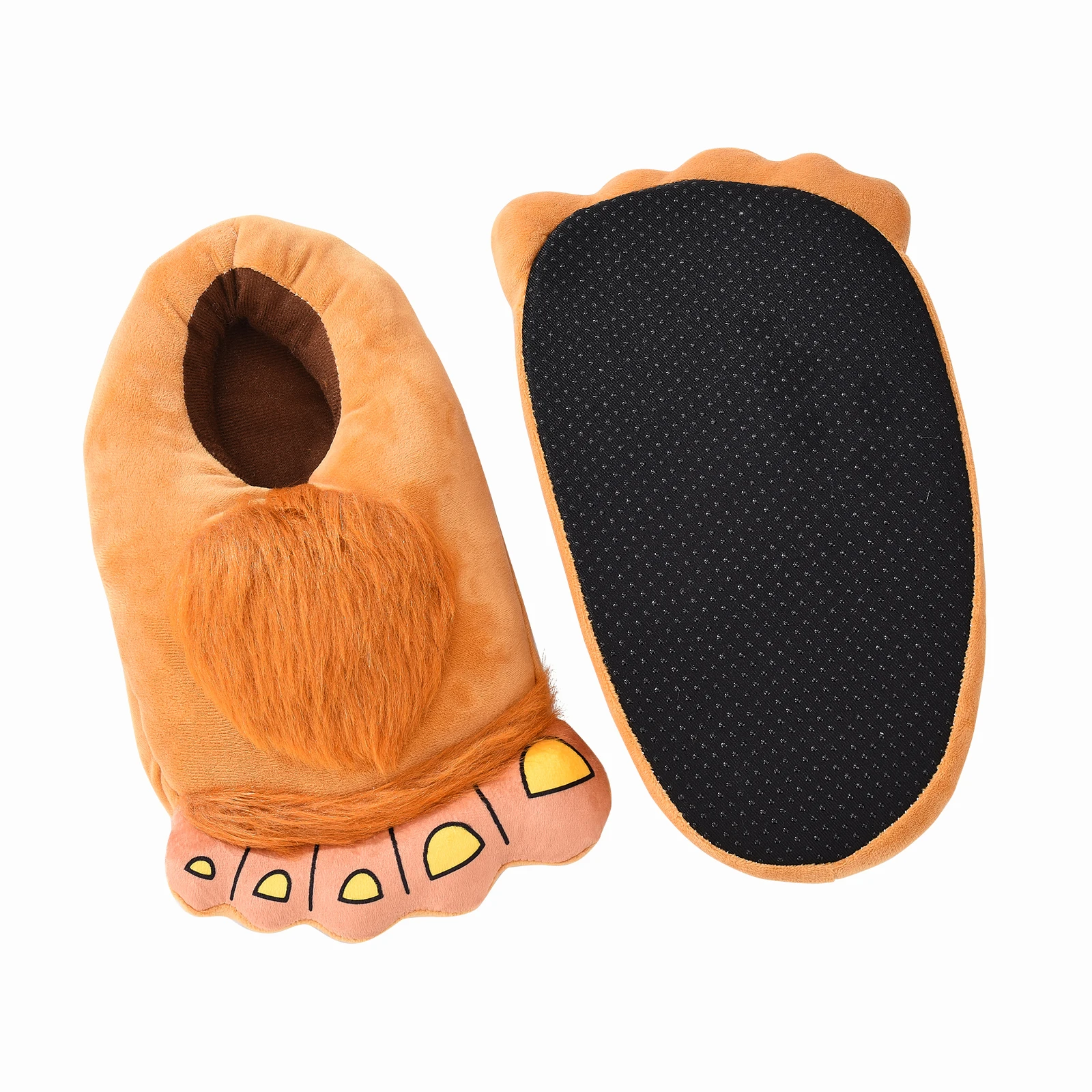 HRSR Furry Warm Slippers Big Hairy Unisex Savage Hobbit Feet Plush Home  Slippers Halloween Shoes(Pink) - Walmart.com
