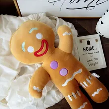 Peluche pain d'épices pour enfants, jouet en forme de biscuits, poupée renne, coussin, oreiller, mignon, décoration pour la maison, cadeau de noël,