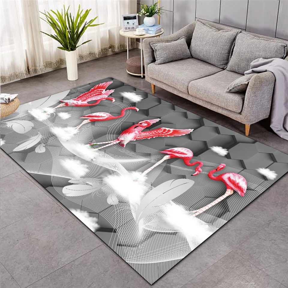 

Fashion Flamingo Tropical Leaf Leaves Printed Carpet Bedroom Large Area Rug Non-slip For Living Room Home Alfombra Tapis Salon06