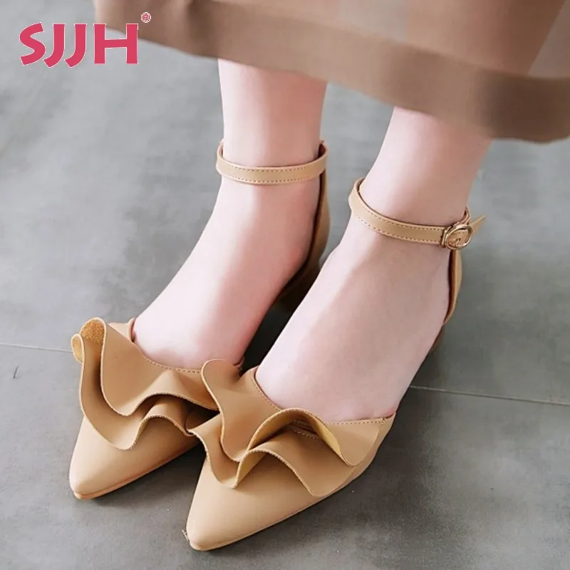 SJJH Women Casual Sandals with Low Heel Fashion pumps with Large Size Available D126