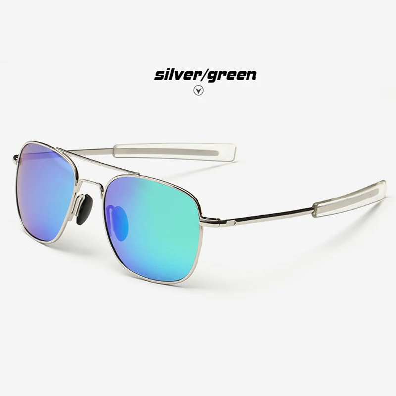 Классические американские военно-воздушные силы, армия солнцезащитные очки авиаторы мужские HD поляризованные очки для вождения женские дорожные очки зеркальные антибликовые UV400 - Цвет линз: Silver-Green