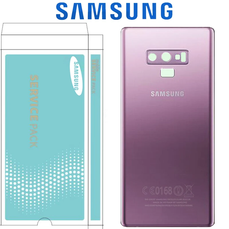 Оригинальная Задняя крышка батареи для samsung Galaxy Note 9, задняя крышка N960 SM-N960F, крышка батареи, задняя крышка, корпус с объективом камеры - Цвет: Purple