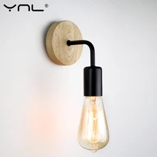 Fixtures Lighting Sconces Decorative Wall-Lamp Retro-Decor Industrial-Loft Wood Living-Room