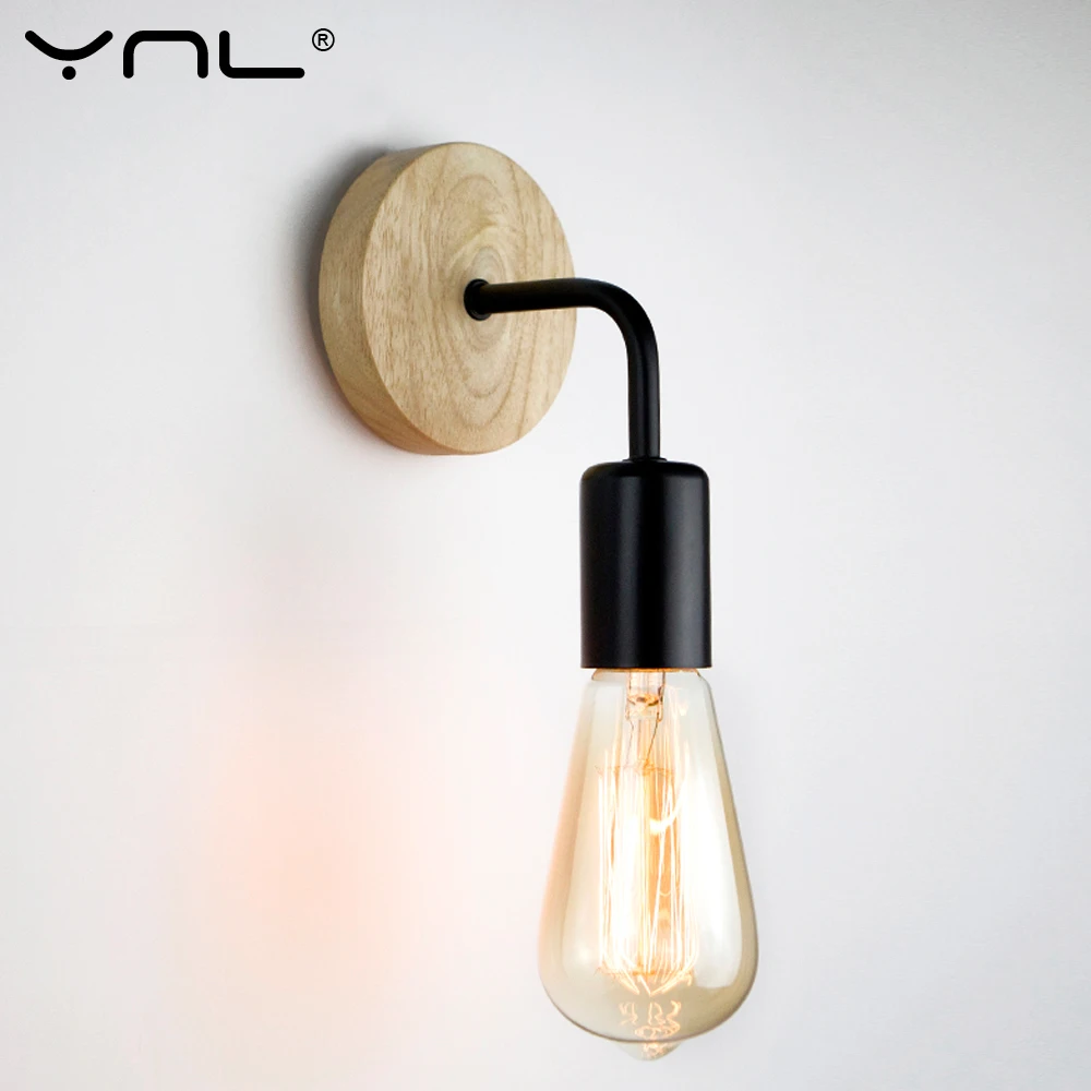 Современный простой твердой древесины настенный светильник для ванной свет luminaria led спальня настенный светильник для дома деко wandlamp бра
