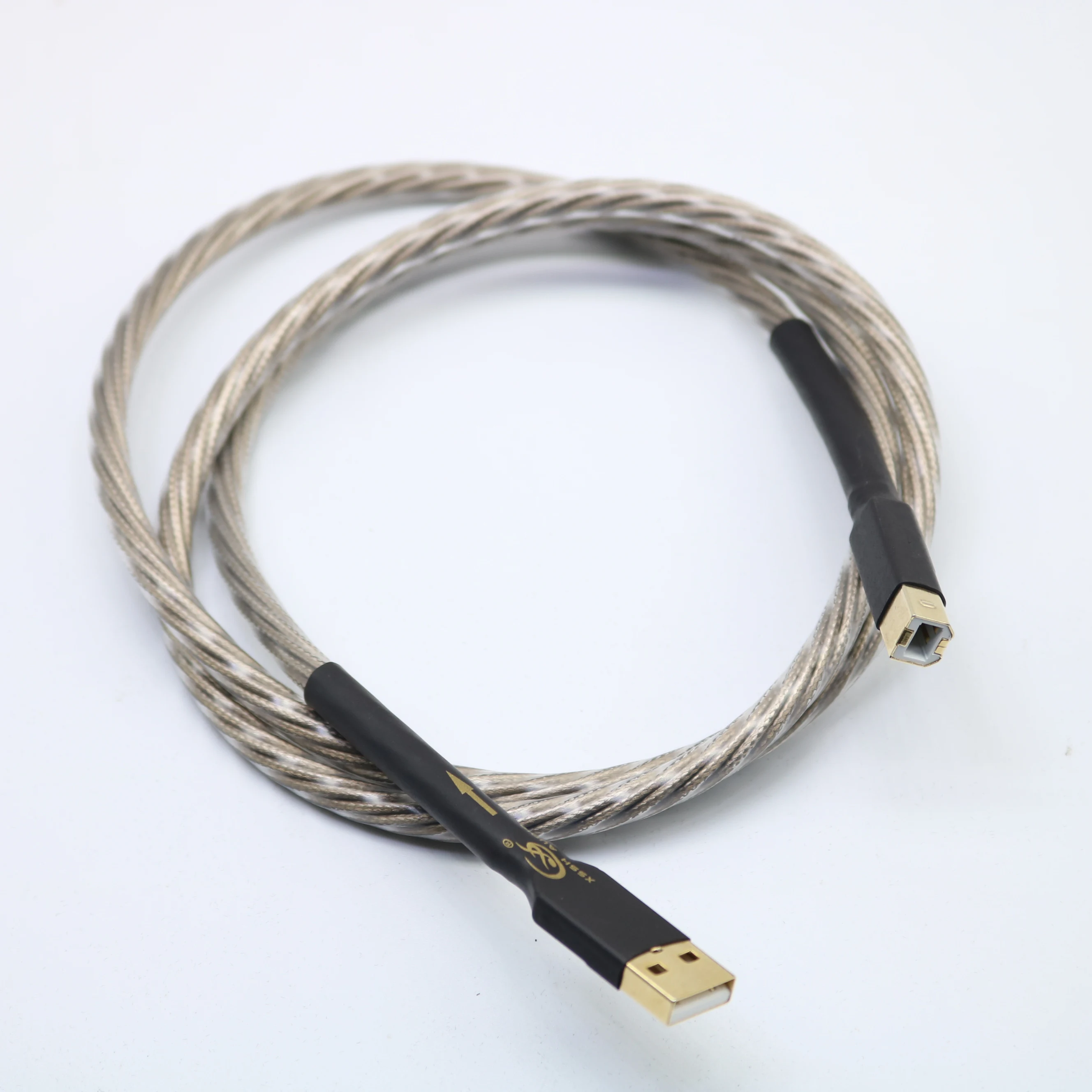 Hi Fi end A B Тип USB кабели XSSH аудио DIY Медь серебристого цвета из бескислородной меди