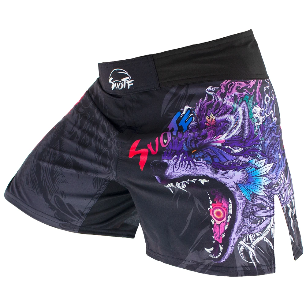 

Спортивные шорты SUOTF из дышащего материала с изображением волка, тигра, Муай Тай, кикбоксинга, тренировочные шорты для фитнеса, бокса