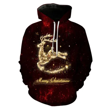

Christmas Digital Printed Hat Pocket Cover Men's Tide Hat Men's Wear Printing Blouse hoodies