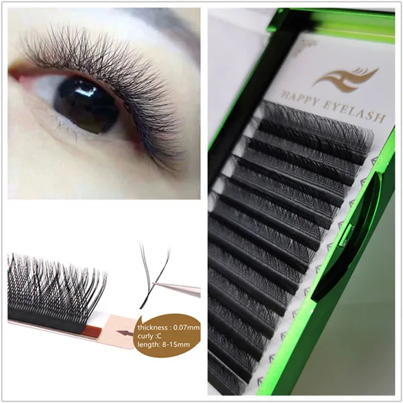 

0.05,0.07mm J/B/C/D 7-16mm YY Natural Flowering Mesh Y Weaving Eyelash 0.07 Graft Eyelashes Silk Planting False Eyelash Makeup