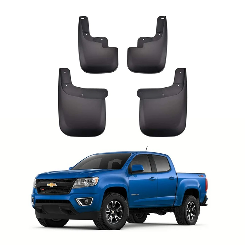 Брызговики для Chevy Colorado GMC Canyon без F-Lares- передний и задний черный набор из 4