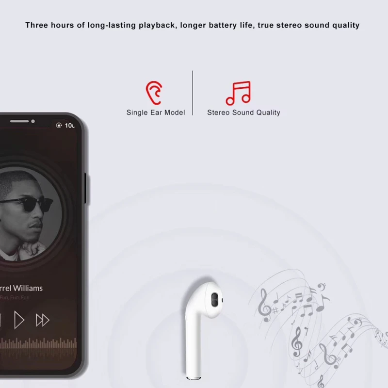 Наушники Bluetooth 5,0, TWS, беспроводная гарнитура, наушники-вкладыши, свободные руки, спортивные наушники, игровая одиночная гарнитура для телефонов