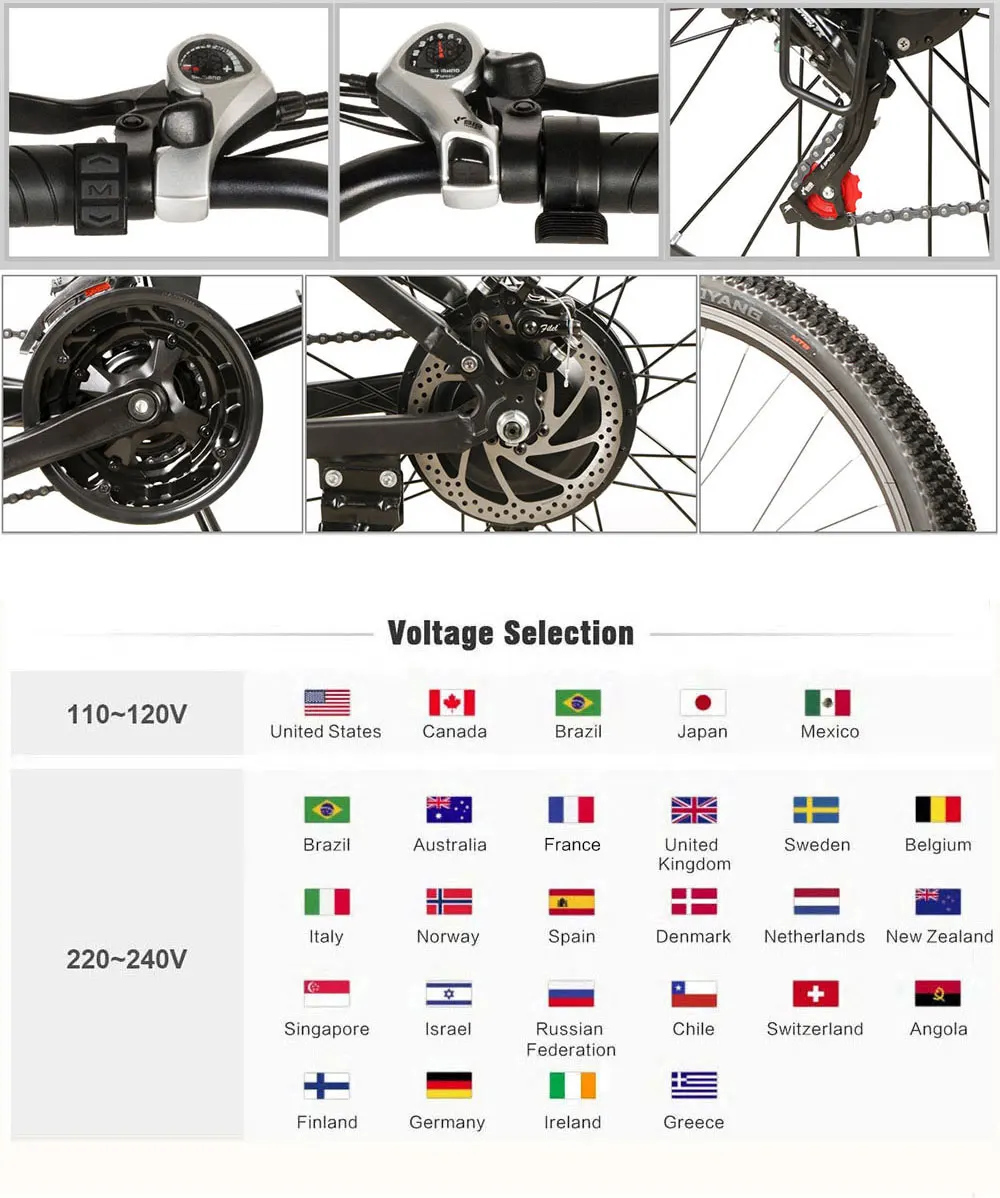 Flash Deal EU Stock Samebike 26" Electric Bike 21 Speed 10AH 48V 350W / 500W E Bike Electric MTB Bike Motor Foldable EBike Electric Bicycle 31