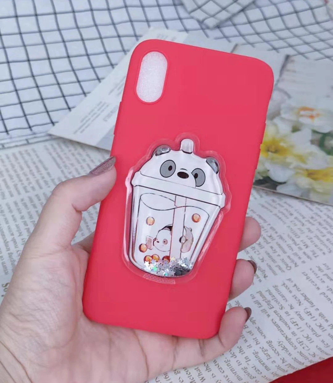 WhiteBear Red Милый чехол с чашкой для напитков для Xiaomi Redmi 8A 8 7A 7 5A 6 Pro 5 Plus 4X3 Hongmi K20 Pro S2 Go милый мягкий чехол из ТПУ с медведем - Цвет: WhiteBear Red