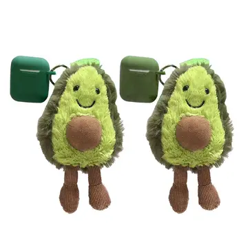 

Plush Avocado Keychain Pendant Silicone Protective Case Cover for Airpods 1/2 qyh