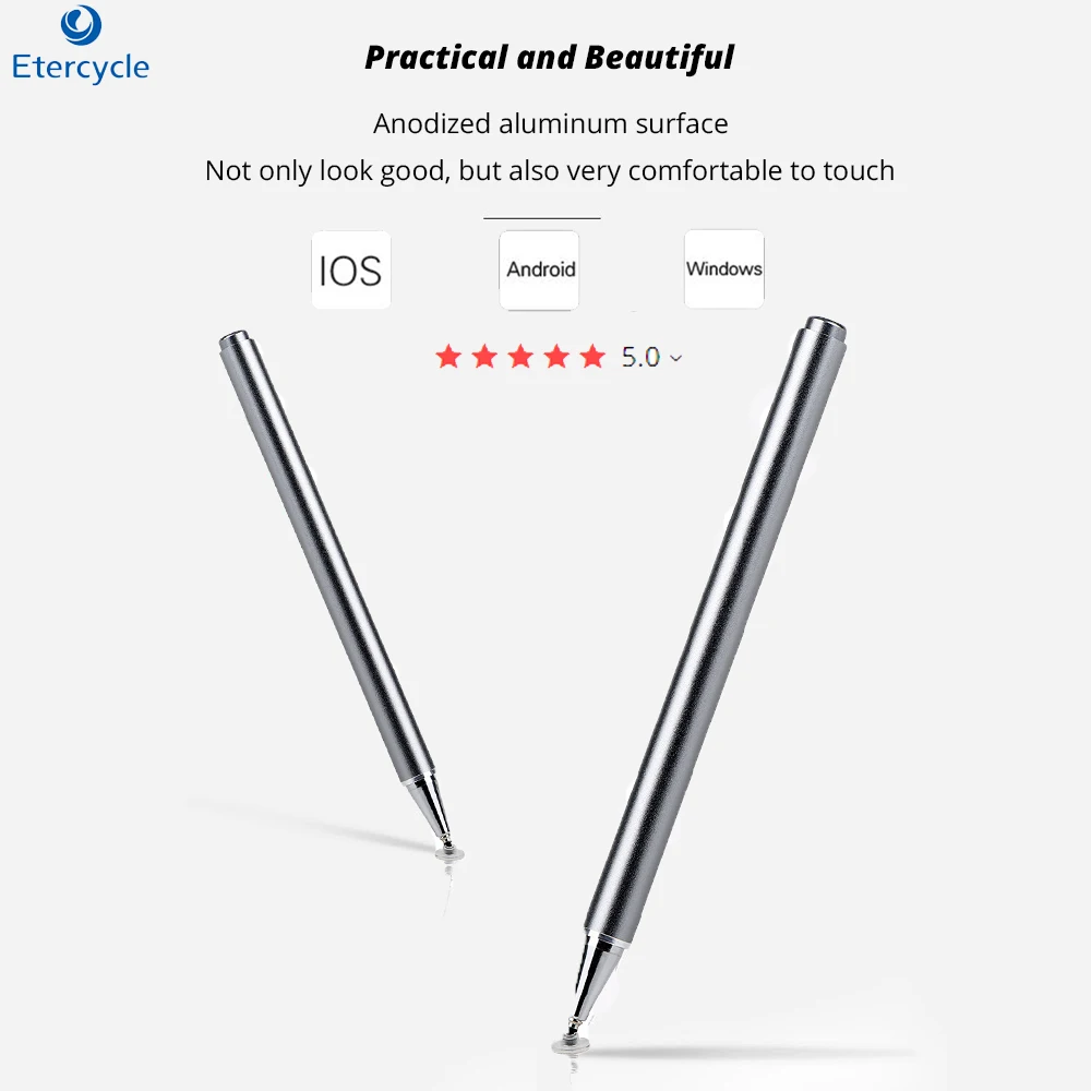 

caneta para celular For APPLE XIAOMI SANSUNG HUAWEI Universal Stylus Pen stainless tablette tactile android pen phone Touch Pen