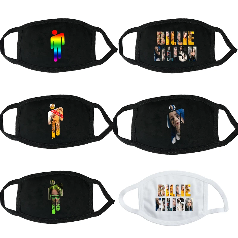 

fashion Billie Eilish mouth Mask Fans women men girls cotton Mask dustproof warm Concerts The Edition Cover New Album Activity
