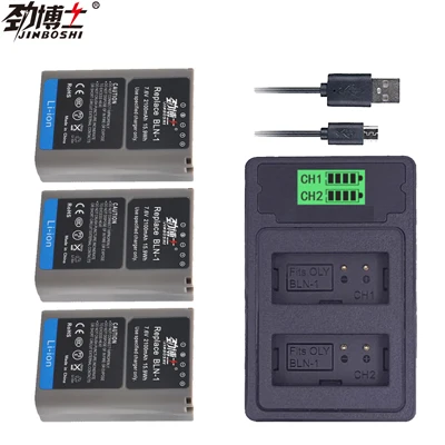 4x BLN-1 PS BLN1 PS-BLN1 Батарея+ Dual USB зарядка для Olympus BLN1 OM-D E-M1 E-M5 Mark II PEN-F E-P5 EM1 EM5 PENF EP5 - Цвет: 3X B and Charger