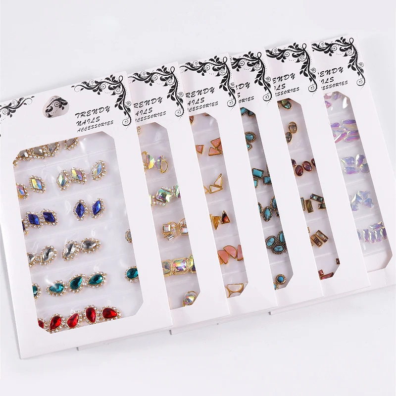 RBAN NAIL 3D Charm Nail Art Rhinestone Decorations Shiny Crystal Jewelry Different Kinds Manicure Accessories Tools