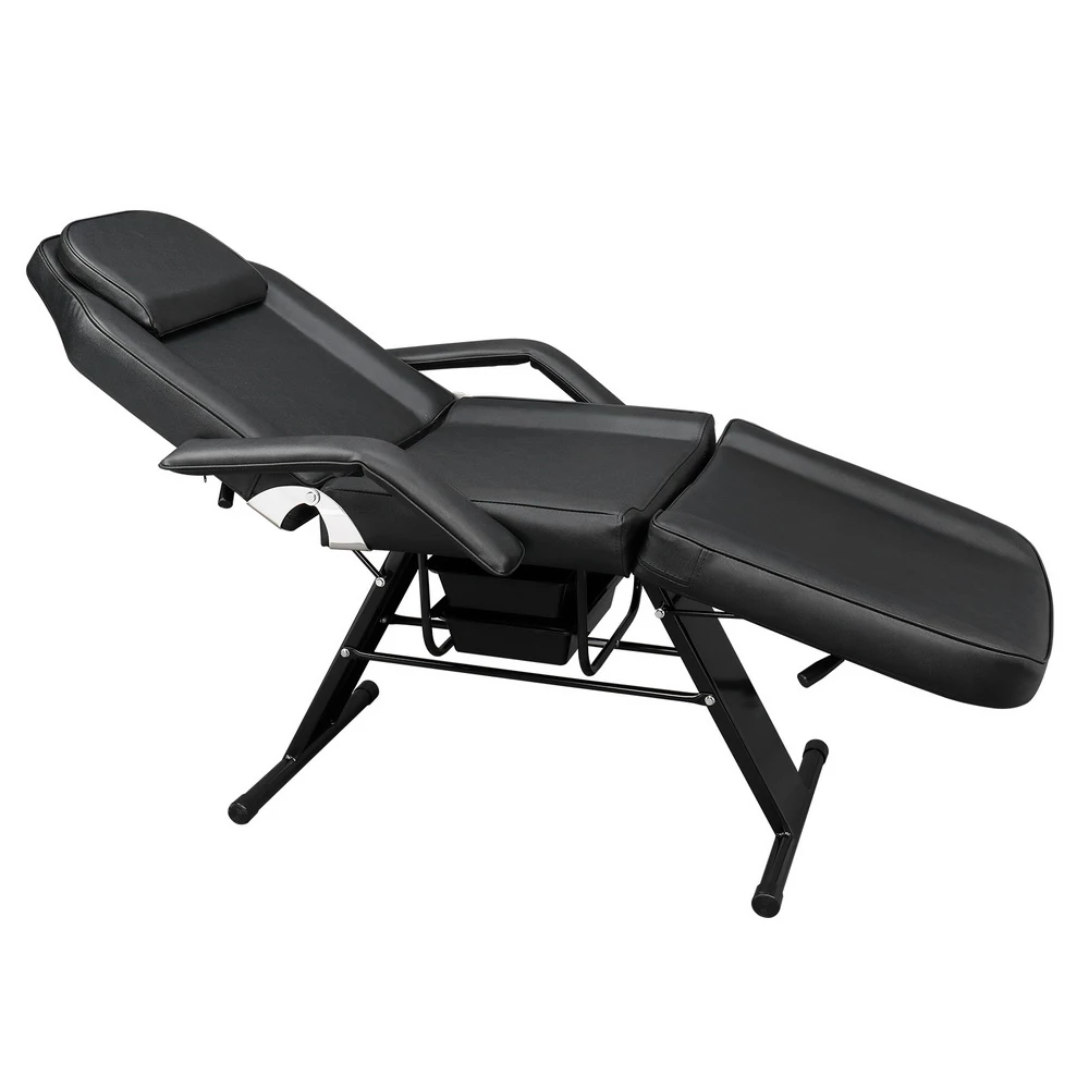 US $237.27 DualPurpose Tattoo Barber Chair Adjustable Beauty Salon SPA Massage Bed With Drawer 185x82x80CM BlackUSStock