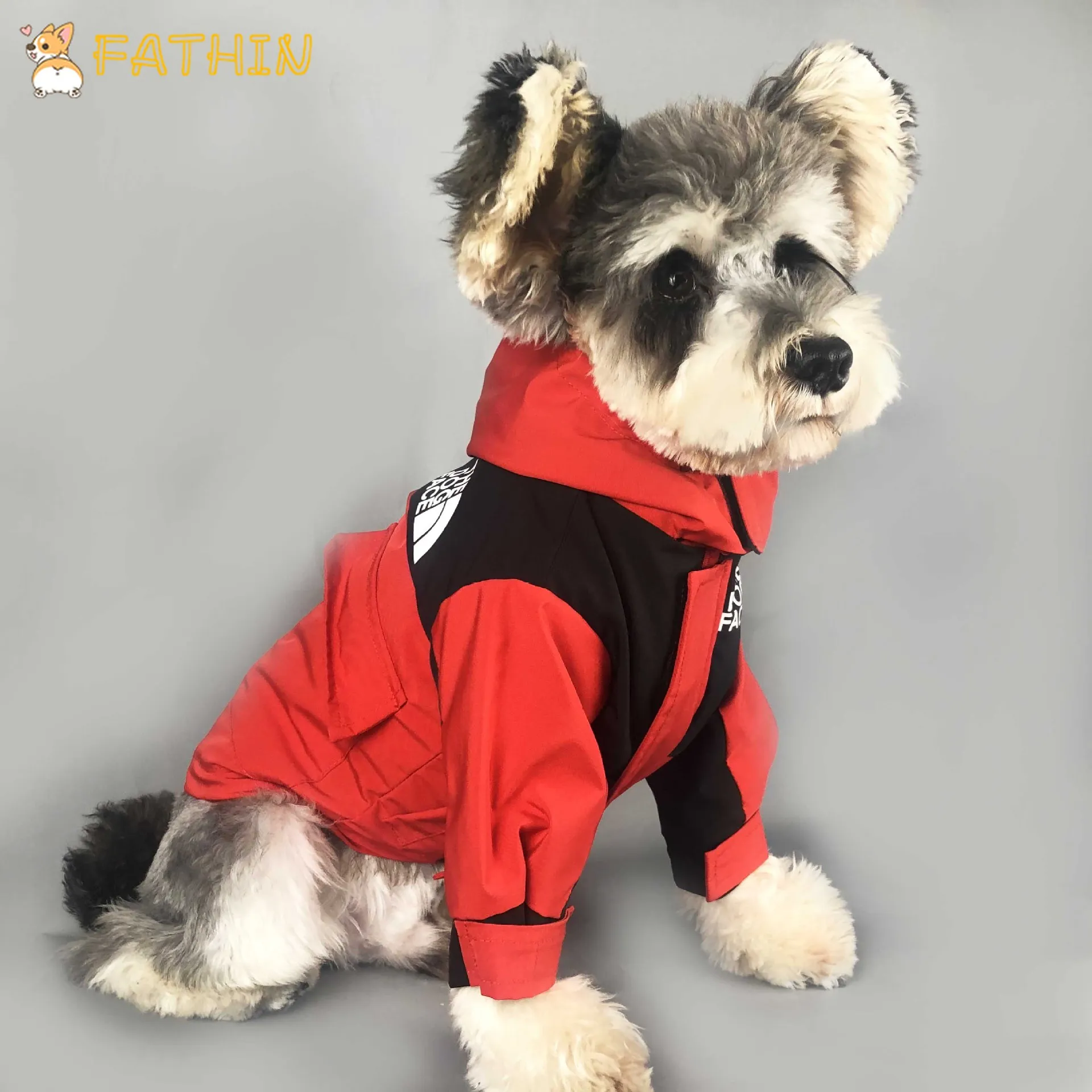 

FATHIN Winter Warm Dog Jacket Windproof Coat French Bulldog Outdoor Detachable Vest Pet Clothes S-XXL