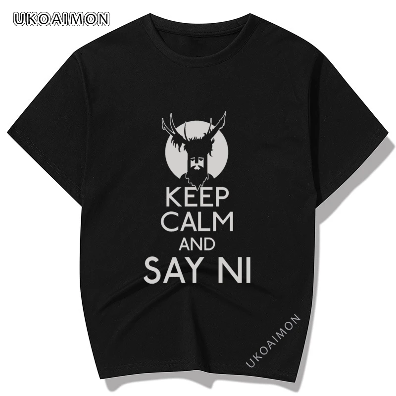 Горячая Распродажа Модная хлопковая Футболка Keep Calm And Say Ni Забавные топы из