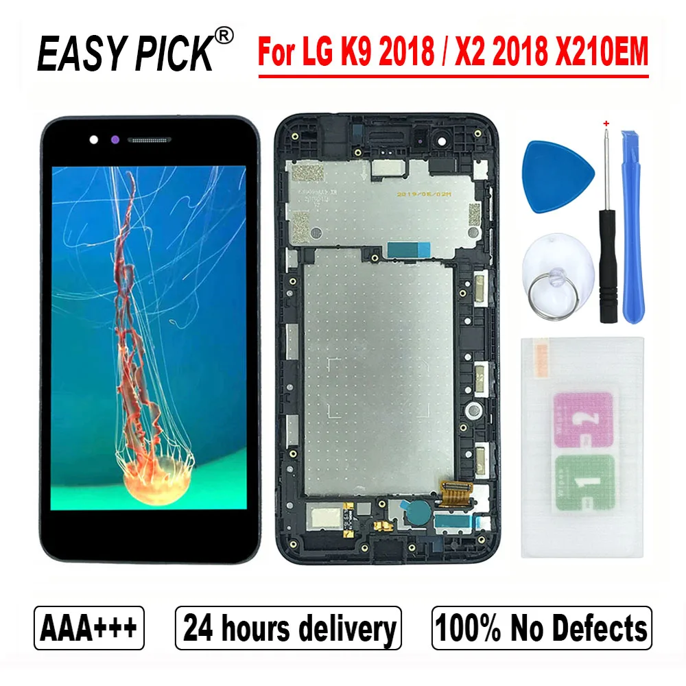 ЖК дисплей для LG K9 X210EM X210K X210L X210S X210E X210NMW кодирующий преобразователь сенсорного