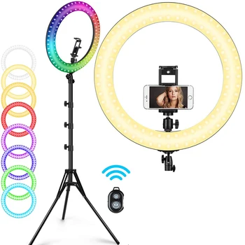 

10inch Photography LED Selfie Ring Light 26cm Dimmable Camera Phone Ring Lamp With Stand Tripods For Makeup Video Live Studio