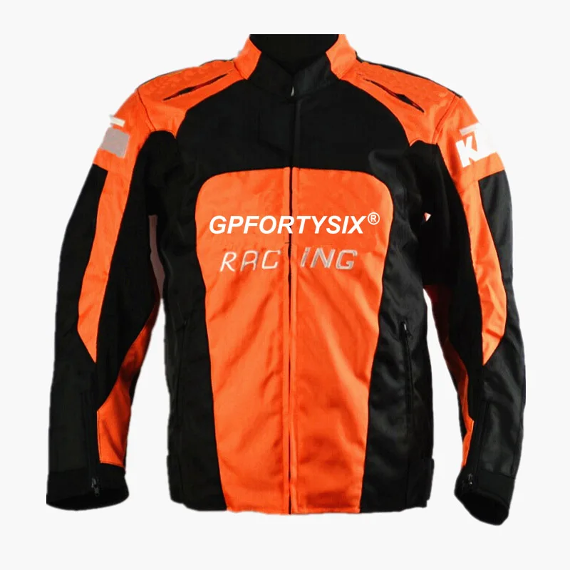 

Black Orange Men Oxford Cloth Motorcycle Riding Jacket with Cotton Lining Keep Warm Windproof KKM Racing Jacket Motorbike Coat