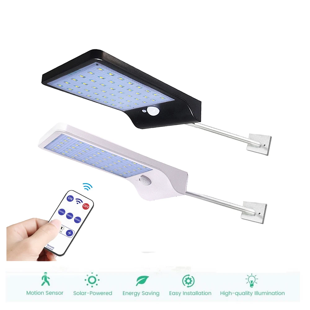 

remote 36/48 LED Waterproof PIR Motion Sensor Solar Powered Light Outdoor Street security lamp for garden yard pathway pa