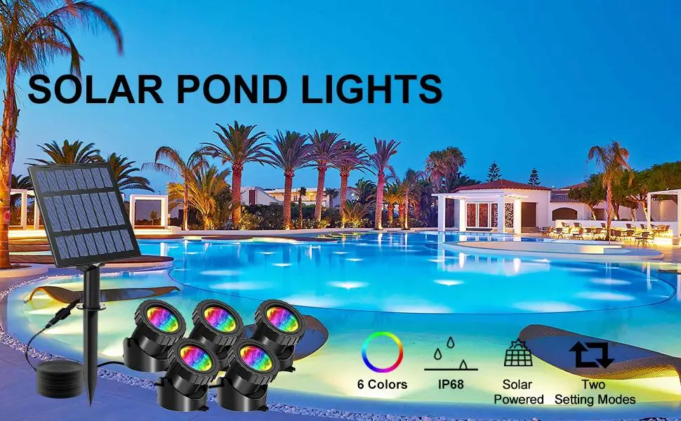 T-SUNRISE Solar LED Light Underwater Pond Light Waterproof 3 Submersible Lamps Projector Light Garden led Pool light Solar Power solar street light