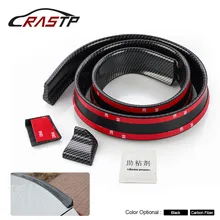 

RASTP New Carbon Fiber 1.5m Length 4.5cm width Black PU Car Rear Roof Trunk Spoiler Wing Lip Sticker RS-LKT005