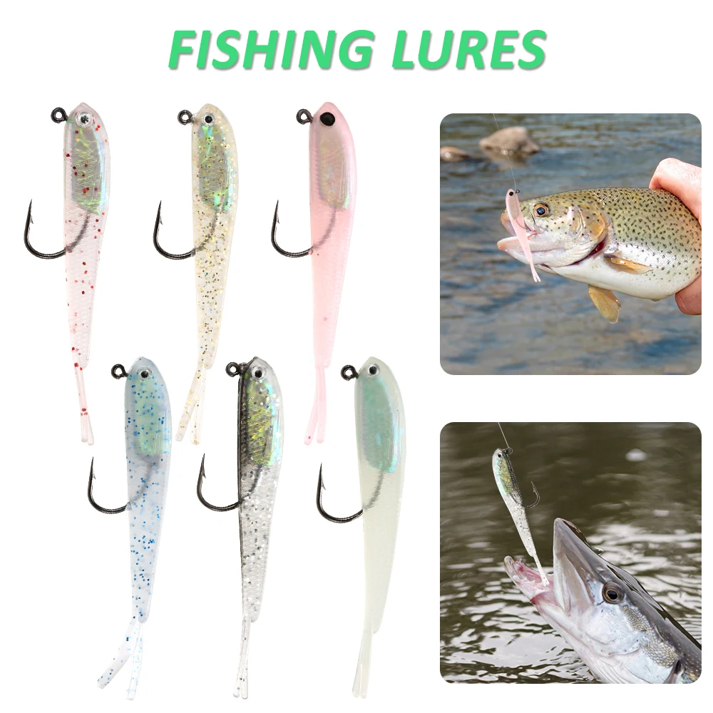 Lixada Fishing Lures Set 12Pcs/lot 7cm 5g with Jig Head Hook Soft silicone bait for Carp Pesca | Спорт и развлечения