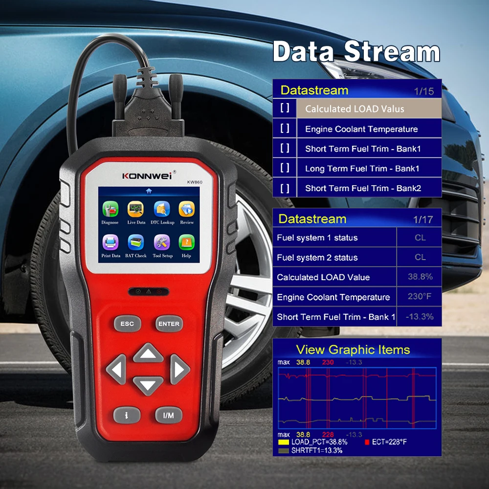 Konnwei Kw860 Obd 2 Obd2 Car Diagnostic Check Engine Automotive Car