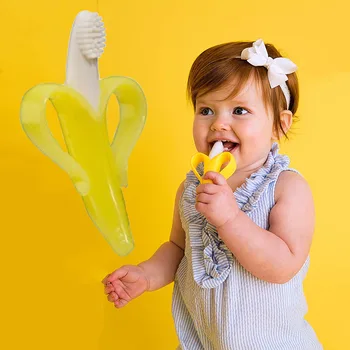 

Safe Baby Teether Toys Toddle Training Toothbrush Silicone Chew Dental Care Toothbrush Nursing Beads Gift For Infant