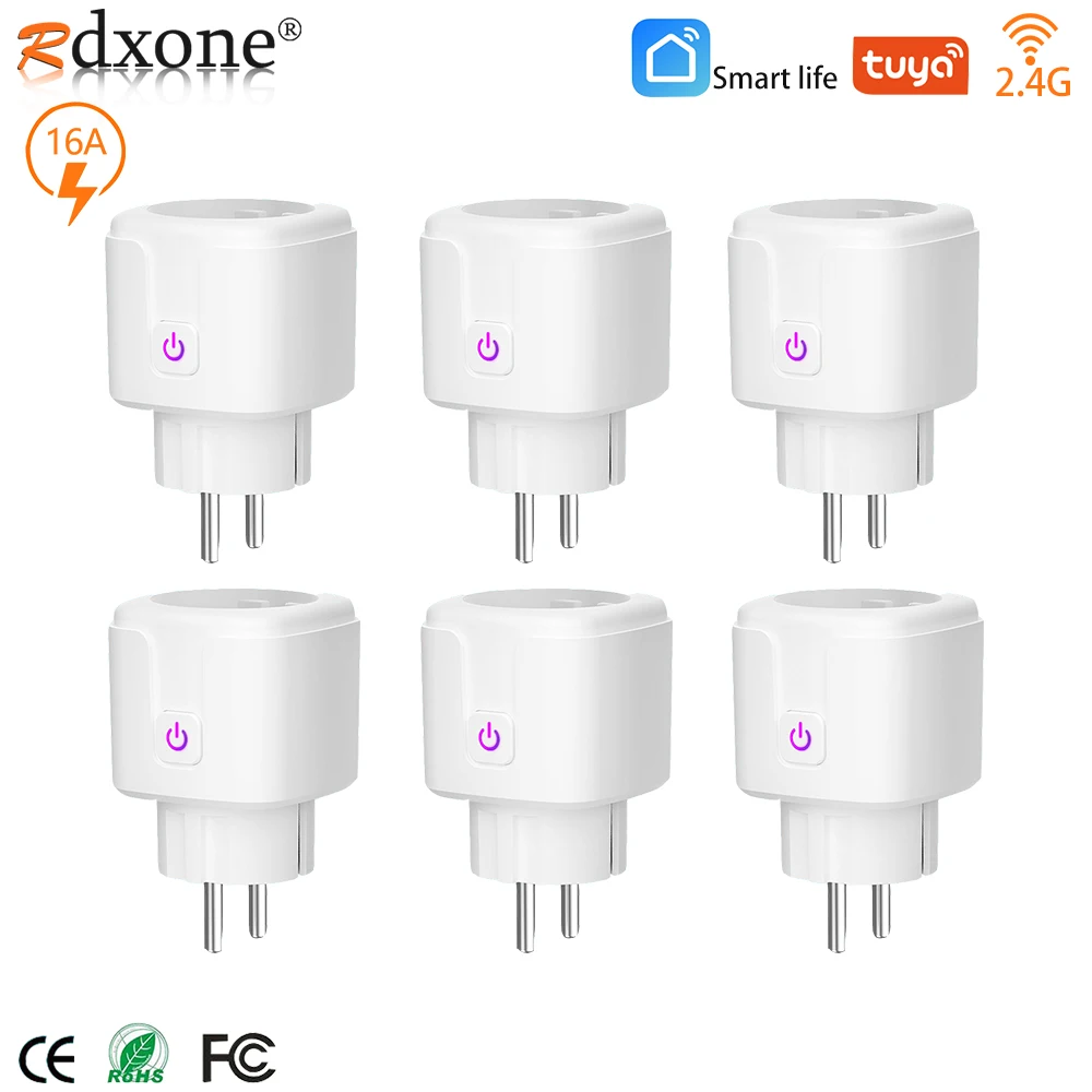 

Умная Вилка питания Wifi работает с приложением Alexa Google Home Smart Life с монитором питания умный дом 16A Wifi Беспроводная розетка
