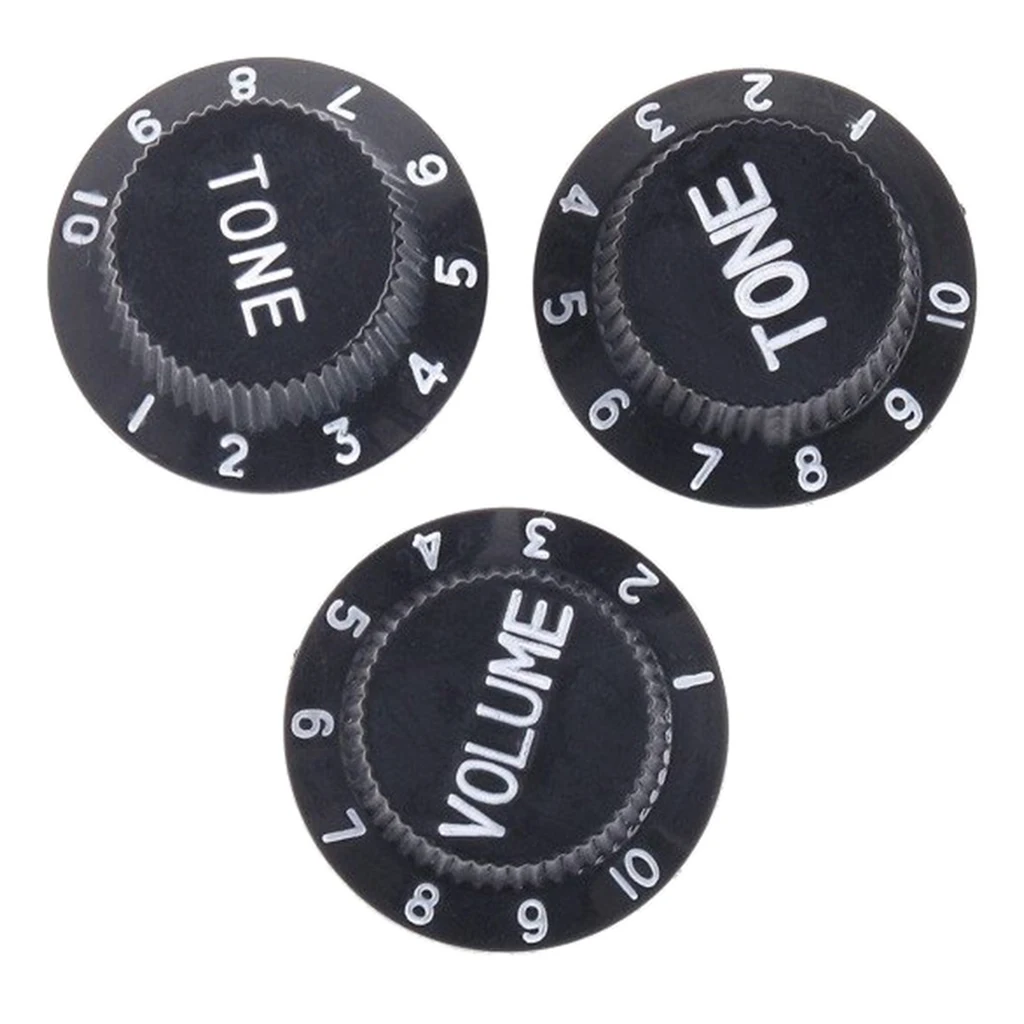 3x Plastic Electric Guitar Speed Control Knobs with Numbers DIY