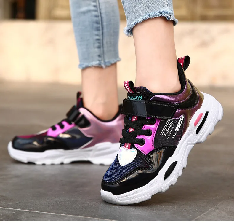 PINSEN 2019 Autumn Kids sneakers Girls Shoes Children's Sport Shoes Shining Light Casual Child Shoes For Girl chaussure enfant (13)