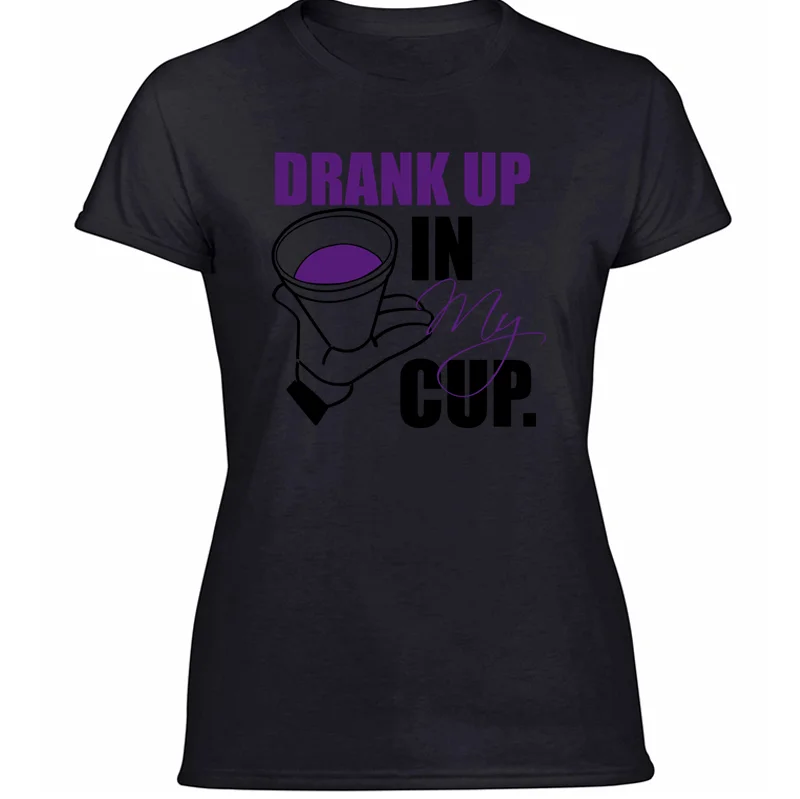 Новая модная удобная футболка с надписью «Drink up in my cup», Мужская облегающая футболка, веселая Мужская футболка с коротким рукавом в стиле хип-хоп