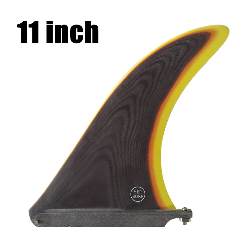 brown 11 inch Серфборд плавник " до 11" Длина серфборд Центр плавники весло доска лонгборд один плавники Высокая стекловолокна плавник - Цвет: brown 11 inch