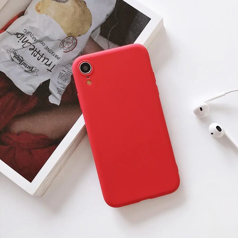 Soft Case For Xiaomi 5X Mia1 6X Mia2 8 A3 Lite Pro 8SE 9 9SE Mix2 Mix2s Mix3 F1 Play Note3 Max3 CC9E CC9 A3 4A Candy Color Case - Цвет: red